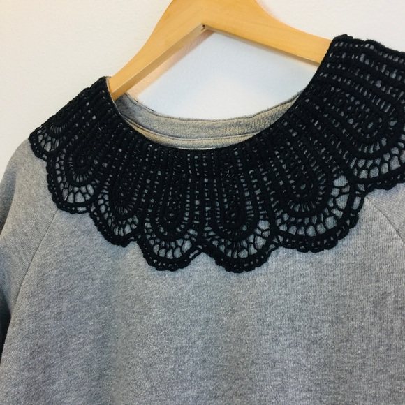 Garnet Hills Black lace Gray Sweater - Picture 3 of 9